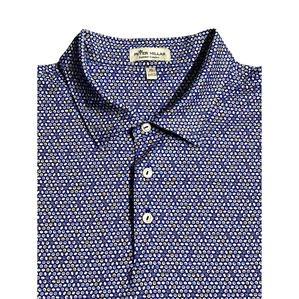 Peter Millar Summer Comfort‎ Golf Polo Shirt XL Billiards Pool Ball AOP Novelty